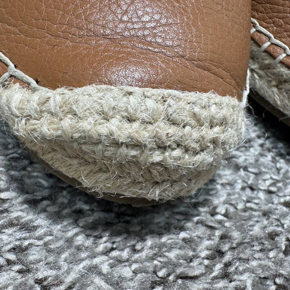 Marc Fisher Jarquis Espadrille Sandals Tan Studded Ankle Strap Size 8.5 Leather - Picture 6 of 14